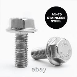 Flange Hexagon Head Bolts Black Or Silver Flange Hex A2 Stainless Steel M5 M6 M8