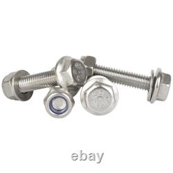 Flanged Hex Head Bolts M5 M6 M8 M10 With Nyloc Nuts & Washers A2 Stainless Steel