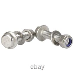 Flanged Hex Head Bolts M5 M6 M8 M10 With Nyloc Nuts & Washers A2 Stainless Steel