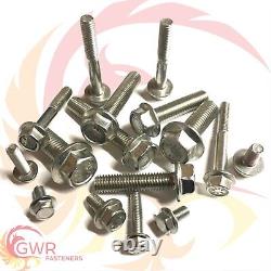Flanged Hexagon Head Bolts M5 M6 M8 M10 Flange Hex Screws A2 Stainless Steel