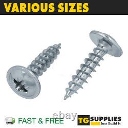 Flanged Wafer Head Self Tapping Screws, Pozi Flange Tappers Zinc Timber Wood