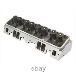 Flo-Tek SBC 350 Chevy Aluminum Assembled 64cc Cylinder Head with Studs Guideplates