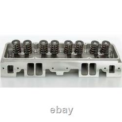 Flo-Tek SBC 350 Chevy Aluminum Assembled 64cc Cylinder Head with Studs Guideplates