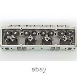 Flo-Tek SBC 350 Chevy Aluminum Assembled 64cc Cylinder Head with Studs Guideplates