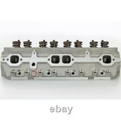 Flo-Tek SBC 350 Chevy Aluminum Assembled 64cc Cylinder Head with Studs Guideplates