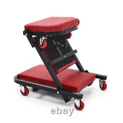 Folding Mechanics Car Creeper Rolling Garage Padded Seat Wheeled with Head Rest