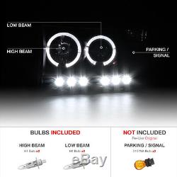 For 02-05 Dodge Ram 1500 Black Halo LED Projector Head Light 03-05 Ram 2500 3500