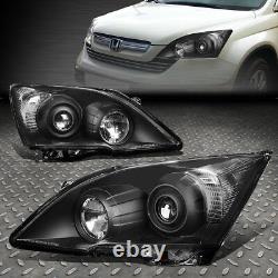 For 07-11 Honda Crv Black Housing Clear Corner Projector Headlight Head Lamps
