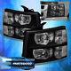 For 07-14 Chevy Silverado Direct Replacement Driving Head Lights Lamps Black