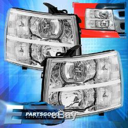 For 07-14 Chevy Silverado Direct Replacement Driving Head Lights Lamps Clear Set