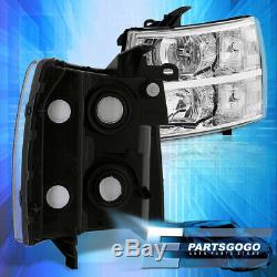 For 07-14 Chevy Silverado Direct Replacement Driving Head Lights Lamps Clear Set