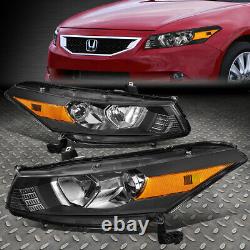 For 08-12 Honda Accord Coupe Black/amber Corner Projector Headlight Head Lamps