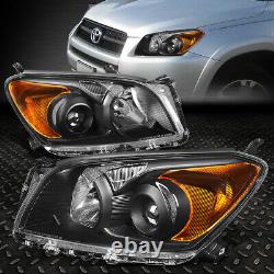 For 09-12 Toyota Rav4 Black Housing Amber Corner Projector Headlight Head Lamps