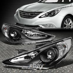 For 11-14 Sonata Pair Black Housing Clear Corner Projector Headlight Head Lamps