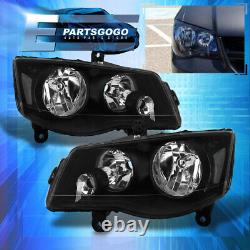 For 11-19 Grand Caravan 08-16 Town&Country Black Replacement Headlights Lamps
