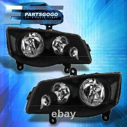 For 11-19 Grand Caravan 08-16 Town&Country Black Replacement Headlights Lamps
