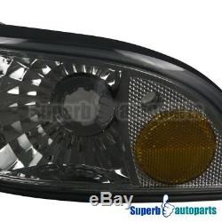 For 1994-1996 Chevy Impala Smoke Headlights Head Lamp with Corner Lights