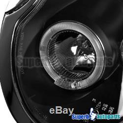 For 2002-2005 Mini Cooper LED Halo Projector Headlights Head Lamp Black