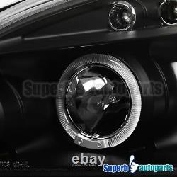 For 2003-2007 Honda Accord Dual LED Halo Projector Black Headlights Head Lamps