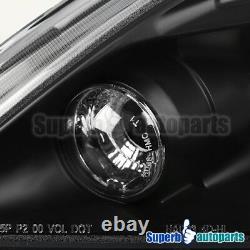 For 2003-2007 Honda Accord Dual LED Halo Projector Black Headlights Head Lamps