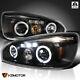 For 2004-2007 Chevy Malibu Halo Projector Headlights Head Lamps Black Left+right