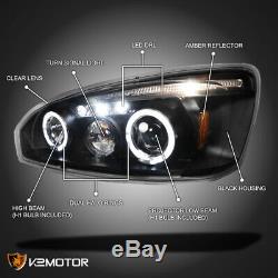 For 2004-2007 Chevy Malibu Halo Projector Headlights Head Lamps Black Left+Right