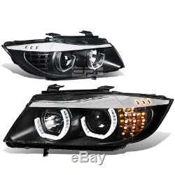 For 2006-2008 BMW E90 323i 328i 335i LED U-Halo Projector Headlight Head Lamps