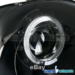 For 2007-2012 Mini Cooper S Halo Projector Headlights Head Lamps Black Lens