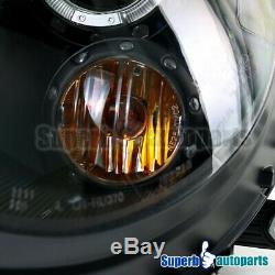 For 2007-2012 Mini Cooper S Halo Projector Headlights Head Lamps Black Lens