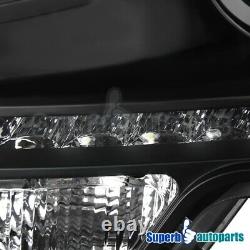 For 2009-2014 Ford F150 Black LED DRL Projector Headlights Head Lamps withBulbs