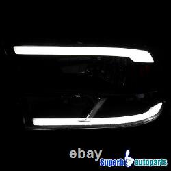 For 2009-2018 Dodge Ram 1500 2500 3500 Headlights LED Strip Head Lamps Black