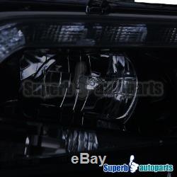 For 2010-2012 Fusion Smoke LED DRL Projector Headlights Head Lamps Glossy Black