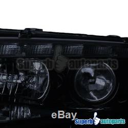 For 2010-2012 Fusion Smoke LED DRL Projector Headlights Head Lamps Glossy Black