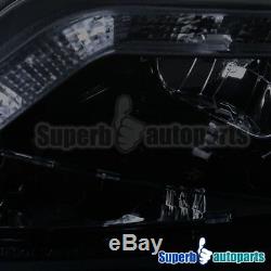 For 2010-2012 Fusion Smoke LED DRL Projector Headlights Head Lamps Glossy Black