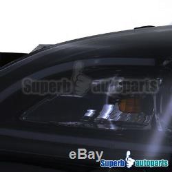 For 2010-2013 Mazda 3 Glossy Black LED Strip Projector Headlights Head Lamps