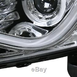 For 2011-2014 Chevy Cruze Halo LED Strip Clear Projector Headlights Head Lamps