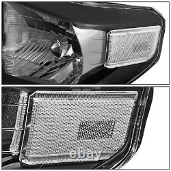 For 2014-2020 Toyota Tundra Pair Black Housing Clear Corner Headlight Head Lamp