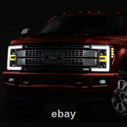 For 2017-2020 Ford F250 F350 Super Duty LED DRL Projector Headlight Head Lamps