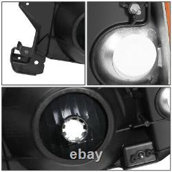 For 87-91 Ford F150 F250 Bronco Black Housing Amber Corner Headlight Head Lamps