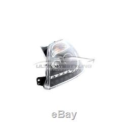 Ford Fiesta Mk6 2002-2009 Black DRL Devil Eye Head Light Lamp Pair Left & Right