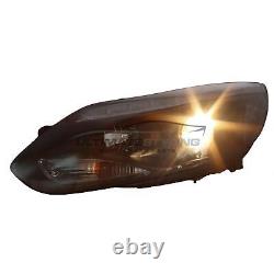 Ford Focus Mk3 2011-2015 Black DRL Devil Eye Head Light Lamp Pair Left & Right