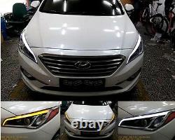 Front Head Light Lamp 2way Eyeline Surface Emitting LED for Hyundai 2015+ Sonata