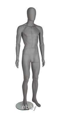 GEM341 Male Mannequin Egg Head Matt Grey Brand New