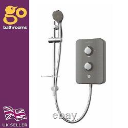 Gainsborough Slim Duo 9.5kW Electric Shower Grey 3 Spray Head Handset Bathroom