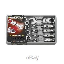 GearWrench 9550 Metric Stubby Flex Head Combination Ratcheting Wrench Set
