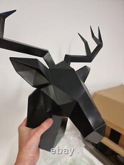 Geometric Stag Head Wall Sculpture Large Low Poly