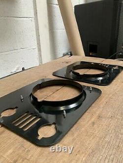 Gloss Black Front Head Light Surrounds Pair With Inserts Land Rover Defender
