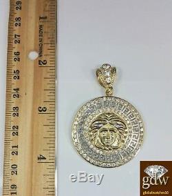 Gold Pendant Charm Medusa Head pendant Men's 10k Yellow Gold Charm
