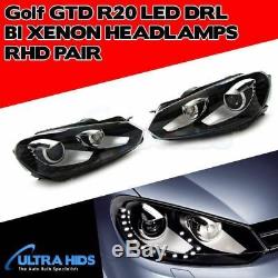 Golf Mk6 Drl Bi Xenon Headlamps Gtd R20 Gti Daytime Running Lights Headlights R