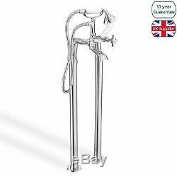 Grand Traditional Freestanding Cross Head Lever Bath Filler Shower Mixer Tap